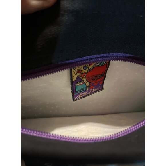 Laurel Burch Dog & Puppies Design Sm. Tote Bag w/ Vibrant Colors & Black Handles - Picture 5 of 6